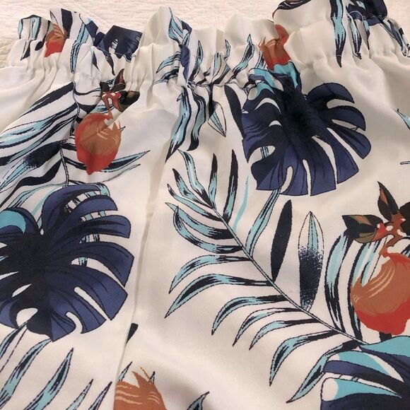 High waisted tropical print shorts, beach - Picture 2 of 2